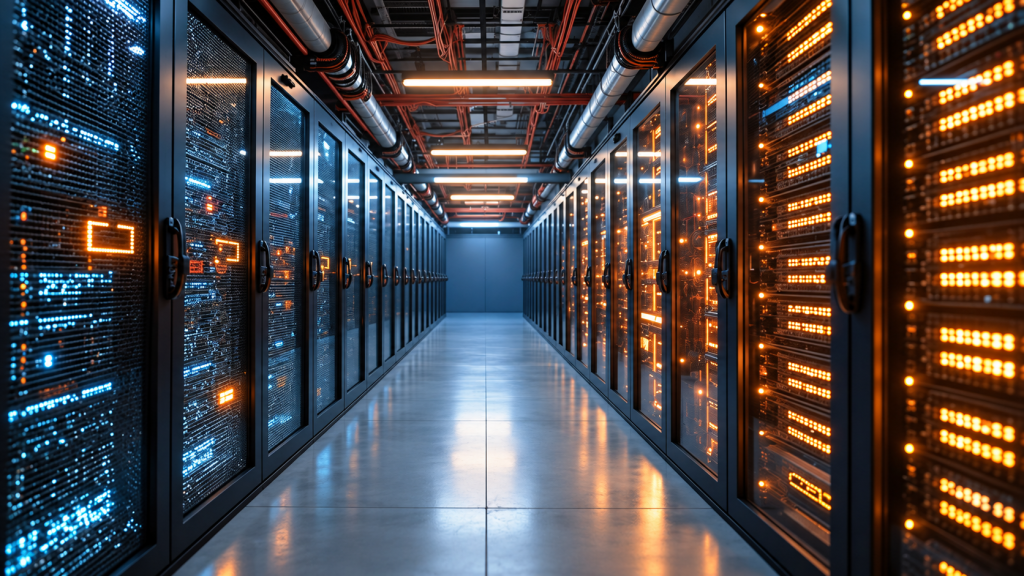 Datacenter corporativo com servidores utilizados em ambientes VMware, ilustrando a comparação entre Azure VMware Solution e Oracle Cloud VMware Solution.